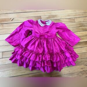 Martha's miniatures were fussy vintage pink lace tea party dress with bell